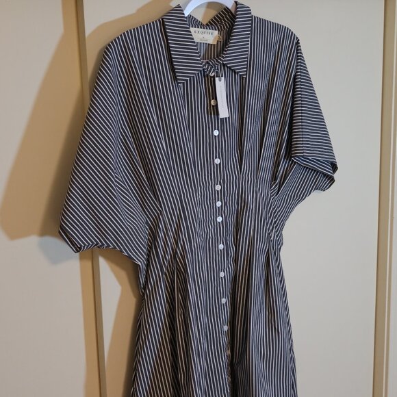 Exquise Gray Striped Dress (Anthropologie) - Picture 5 of 15